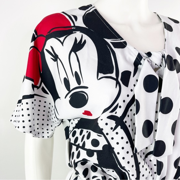 Disneyland Paris White Polkadot MINNIE MOUSE Short Sleeve Romper Size S - Picture 4 of 12